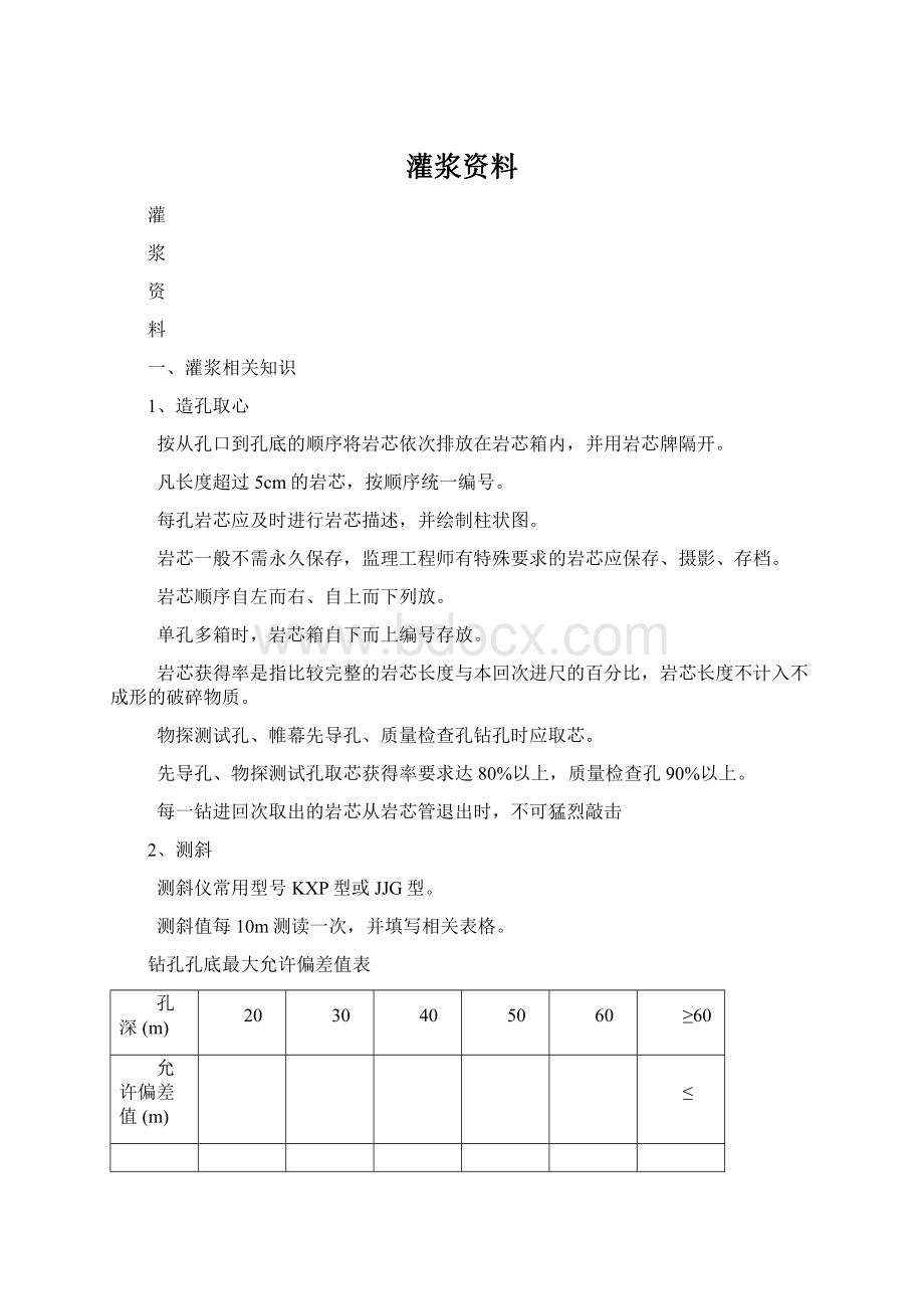 灌浆资料Word格式文档下载.docx