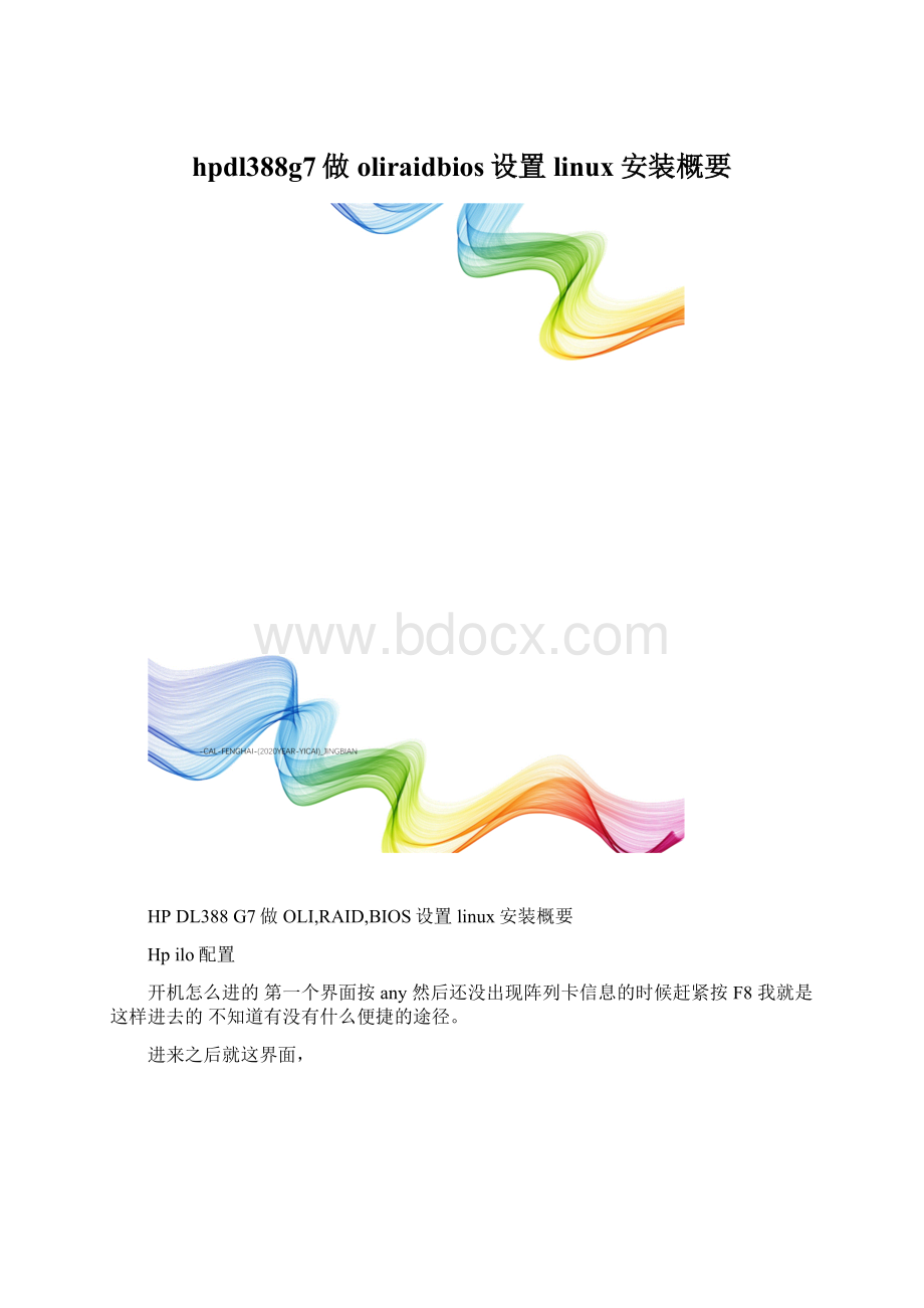 hpdl388g7做oliraidbios设置linux安装概要文档格式.docx_第1页