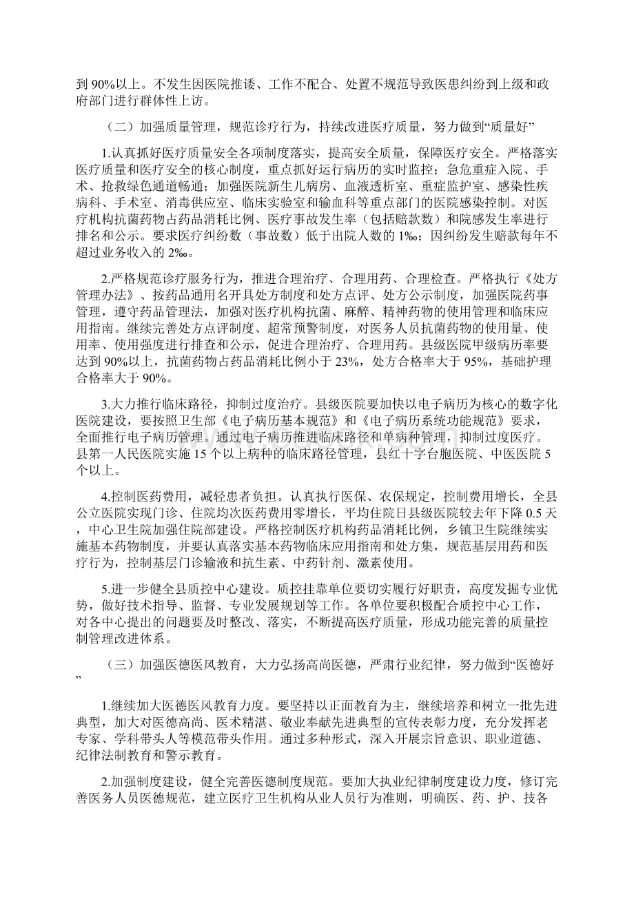 象山县卫生系统三好一满意活动实施方案Word下载.docx_第2页