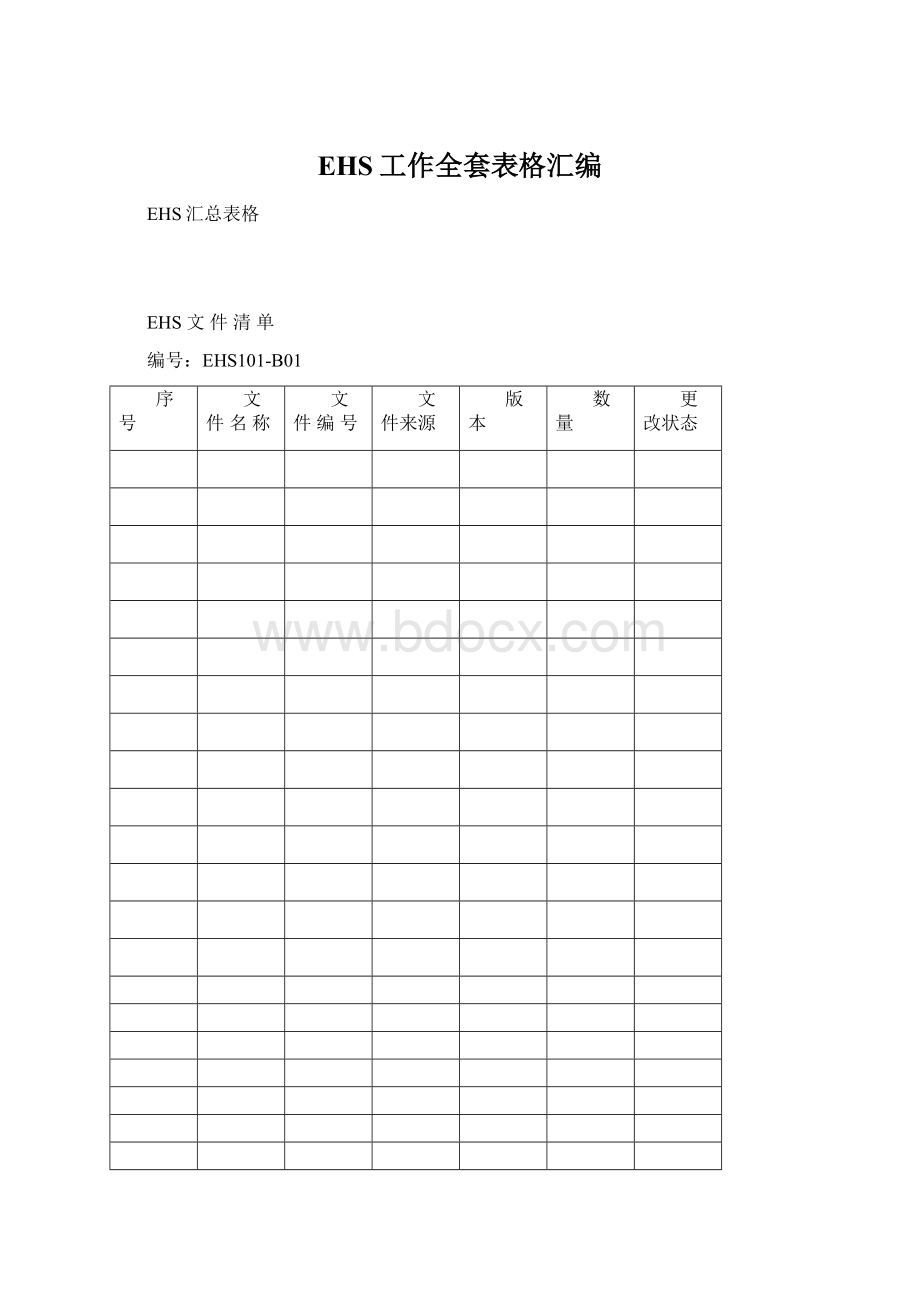 EHS工作全套表格汇编Word下载.docx_第1页