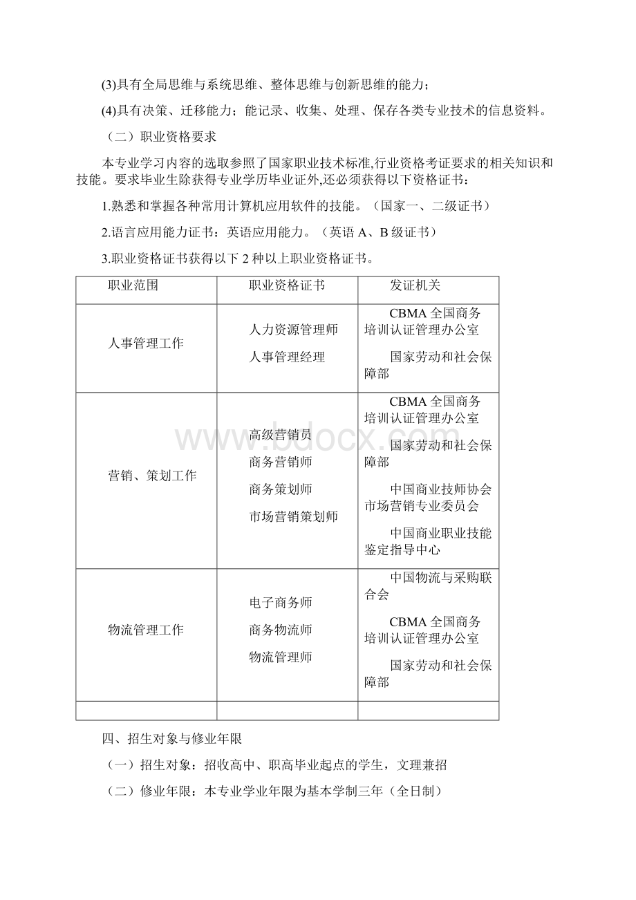 专业人才培养方案的主要内容及体例Word格式.docx_第3页