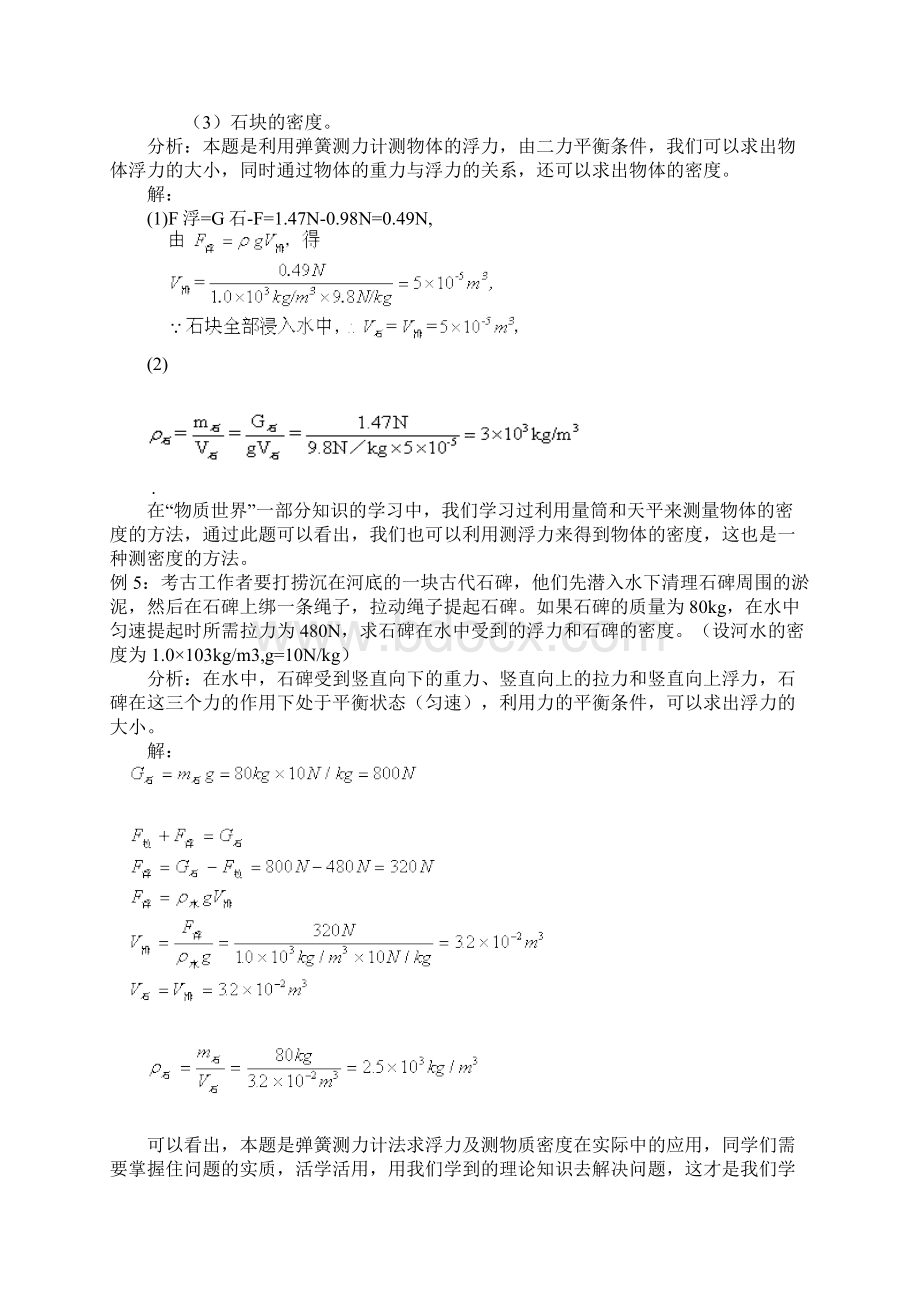 初中物理浮力阿基米德原理专题空白文档Word下载.docx_第3页