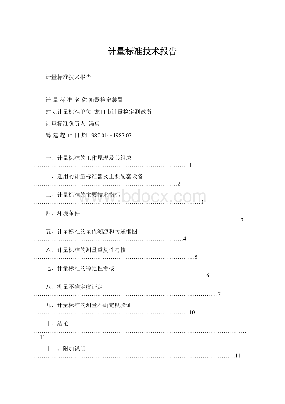 计量标准技术报告Word文件下载.docx