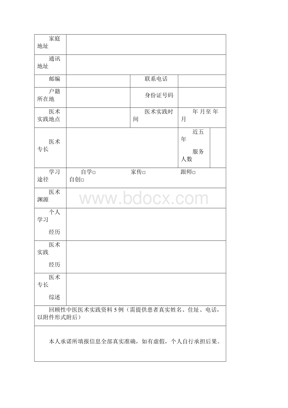 中医医术确有专长人员多年实践人员申报材料汇总.docx_第2页