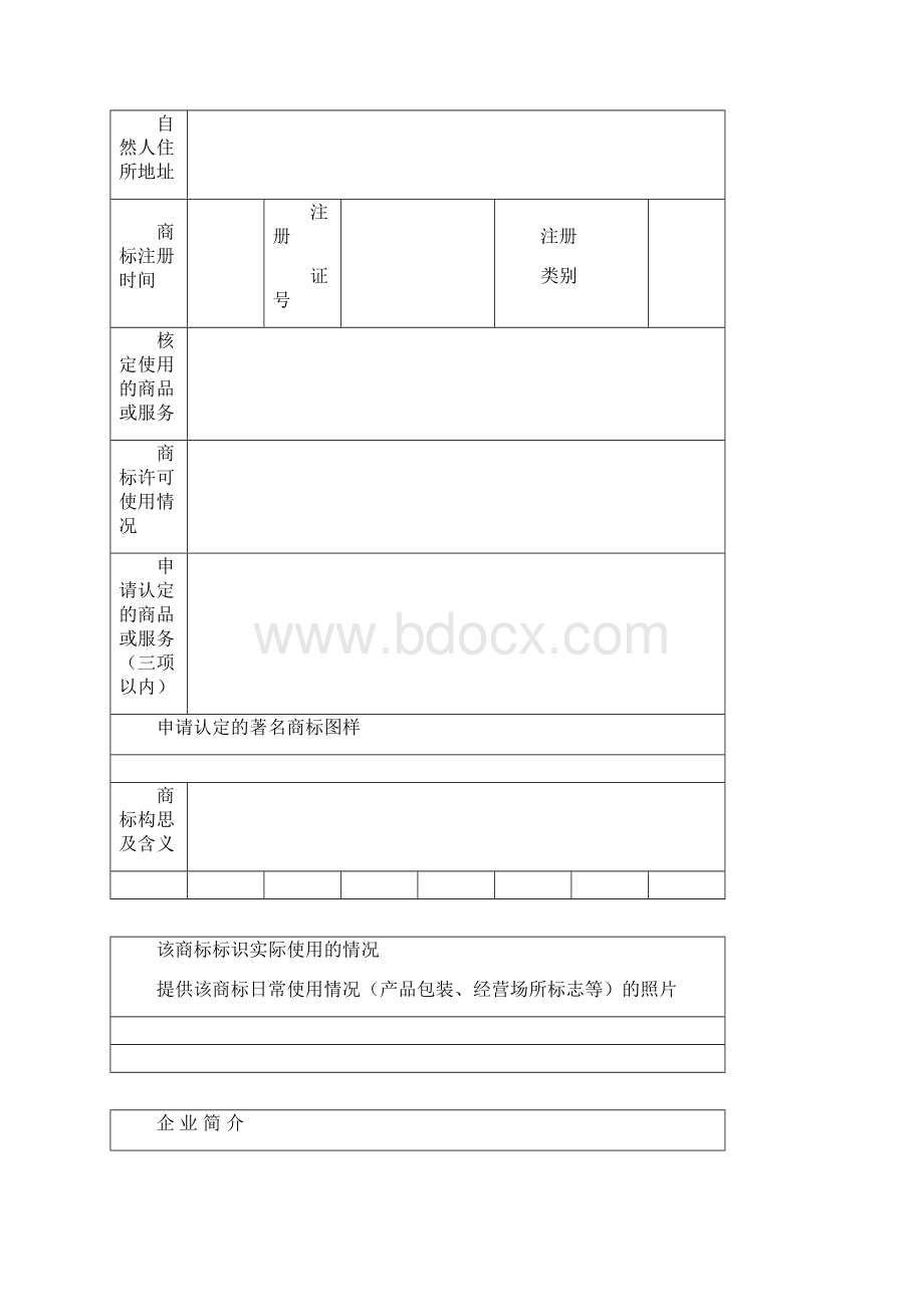 厦门市著名商标认定申请表Word格式文档下载.docx_第2页