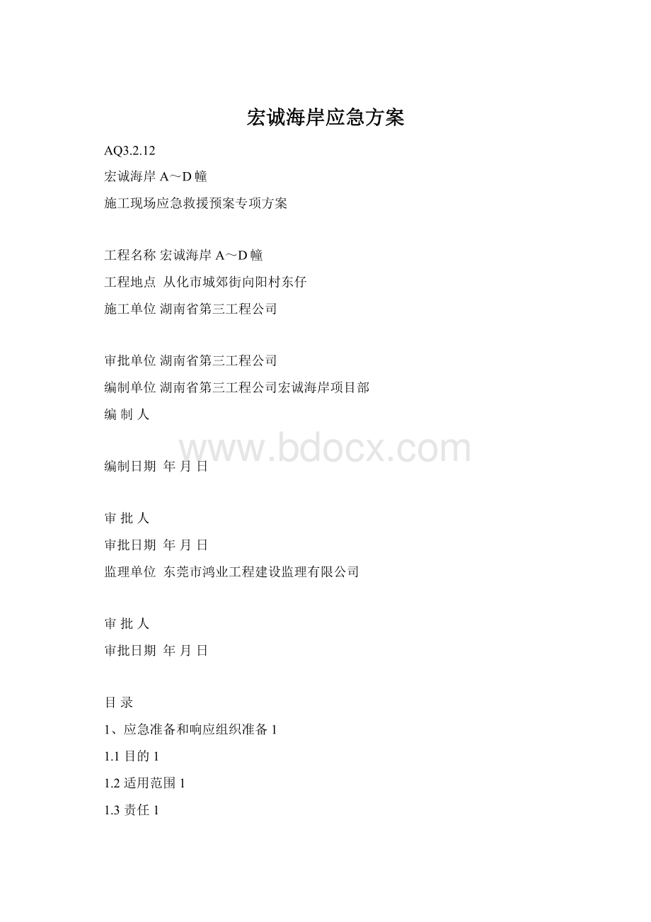 宏诚海岸应急方案Word文档下载推荐.docx_第1页