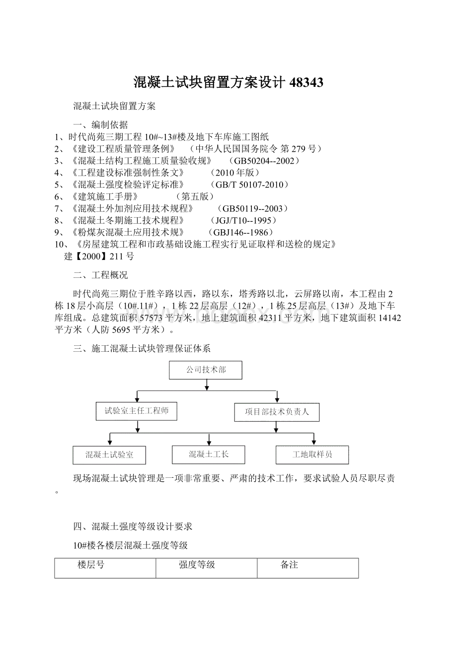 混凝土试块留置方案设计48343.docx_第1页