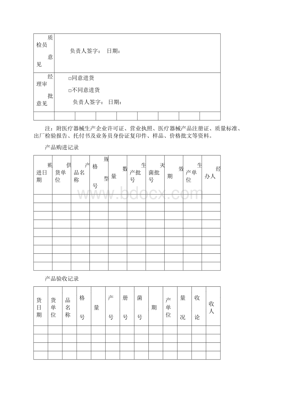 医疗器械经营企业管理记录表格完整精校版年验收Word文件下载.docx_第3页