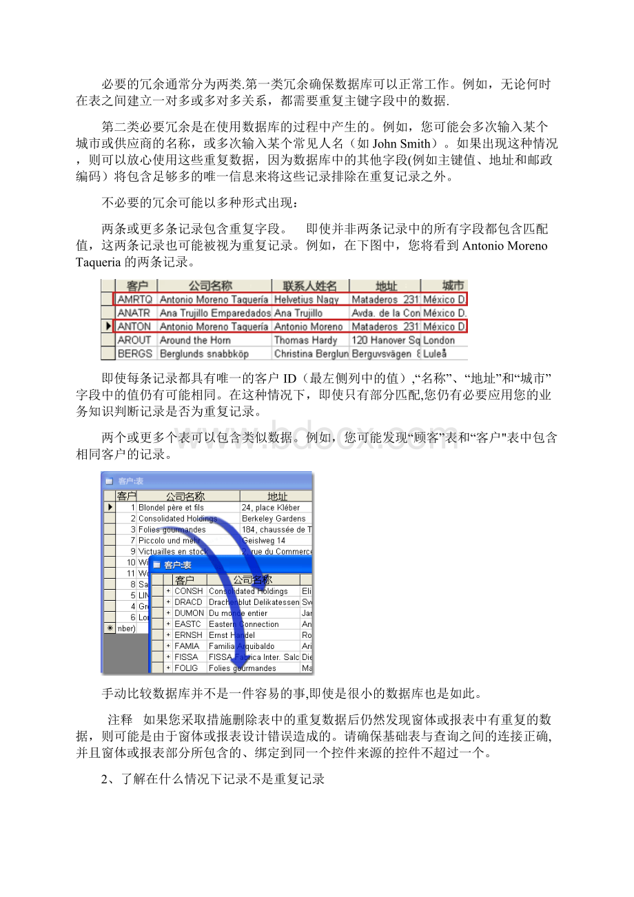 整理access在单个表中查找编辑删除重复数据Word文档下载推荐.docx_第2页