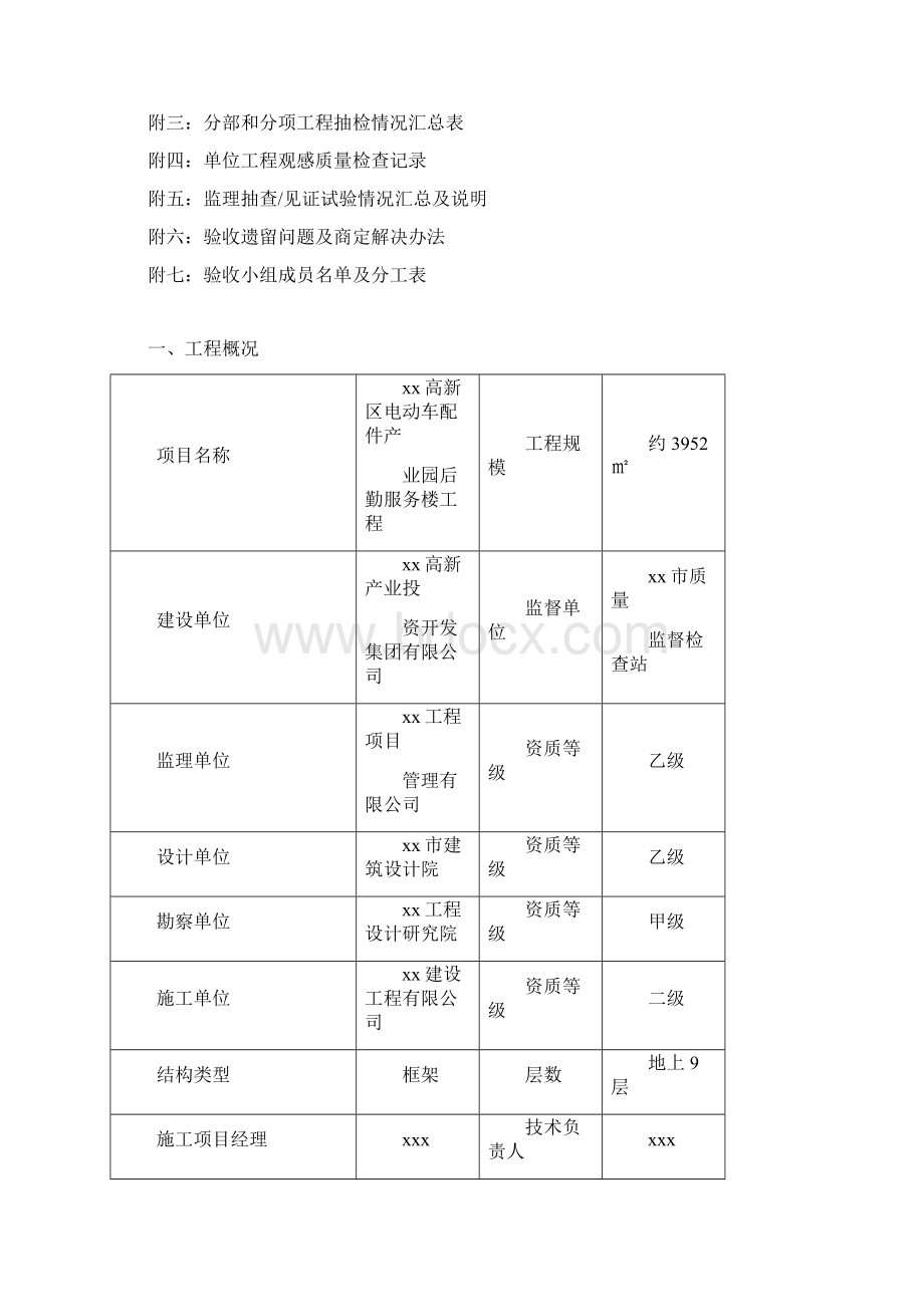 XX工程竣工预验收质量评估报告范本.docx_第2页