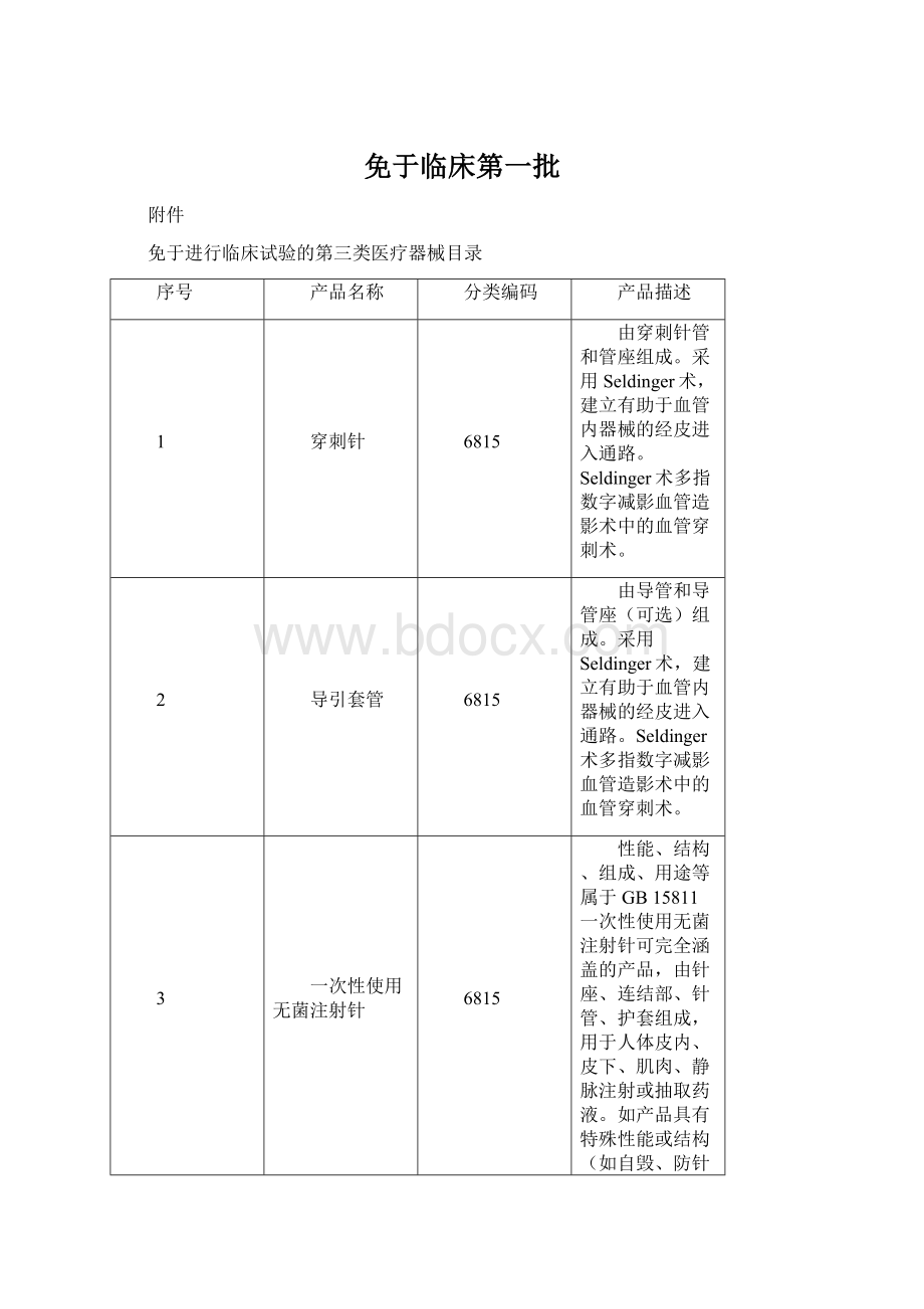 免于临床第一批Word格式文档下载.docx