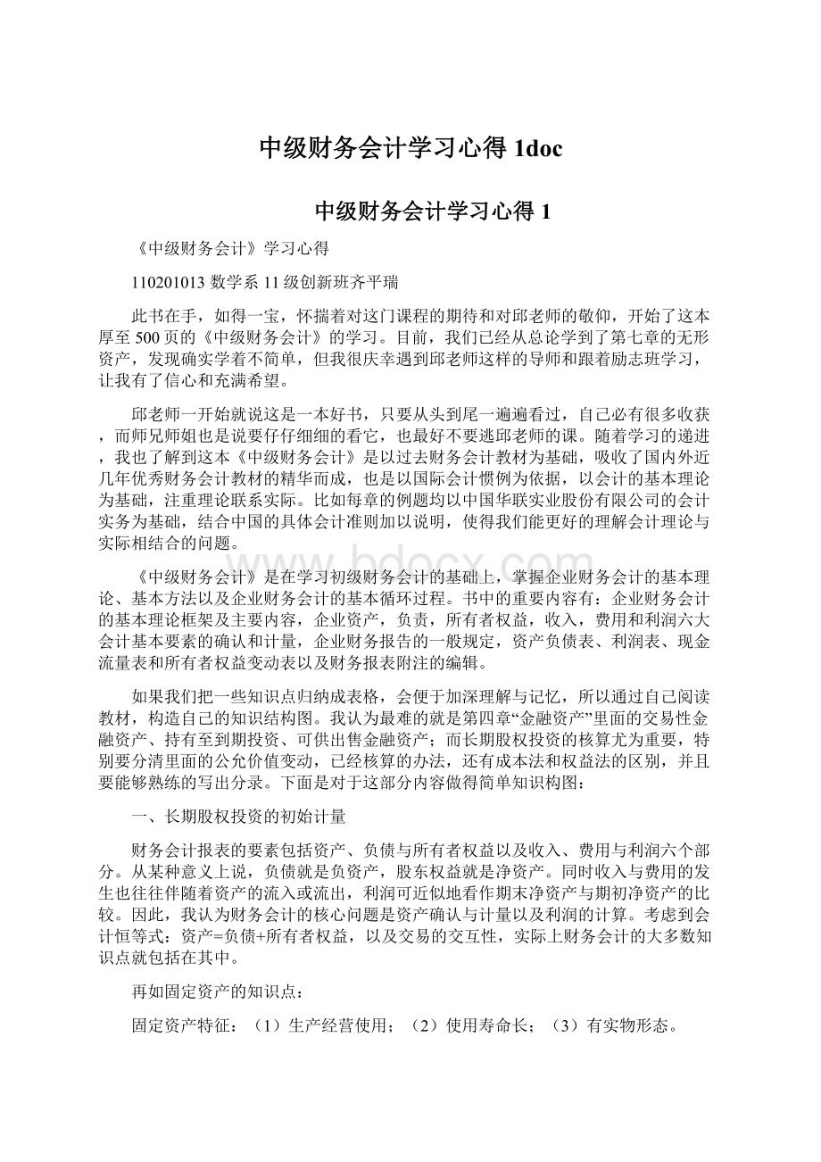 中级财务会计学习心得1docWord文件下载.docx