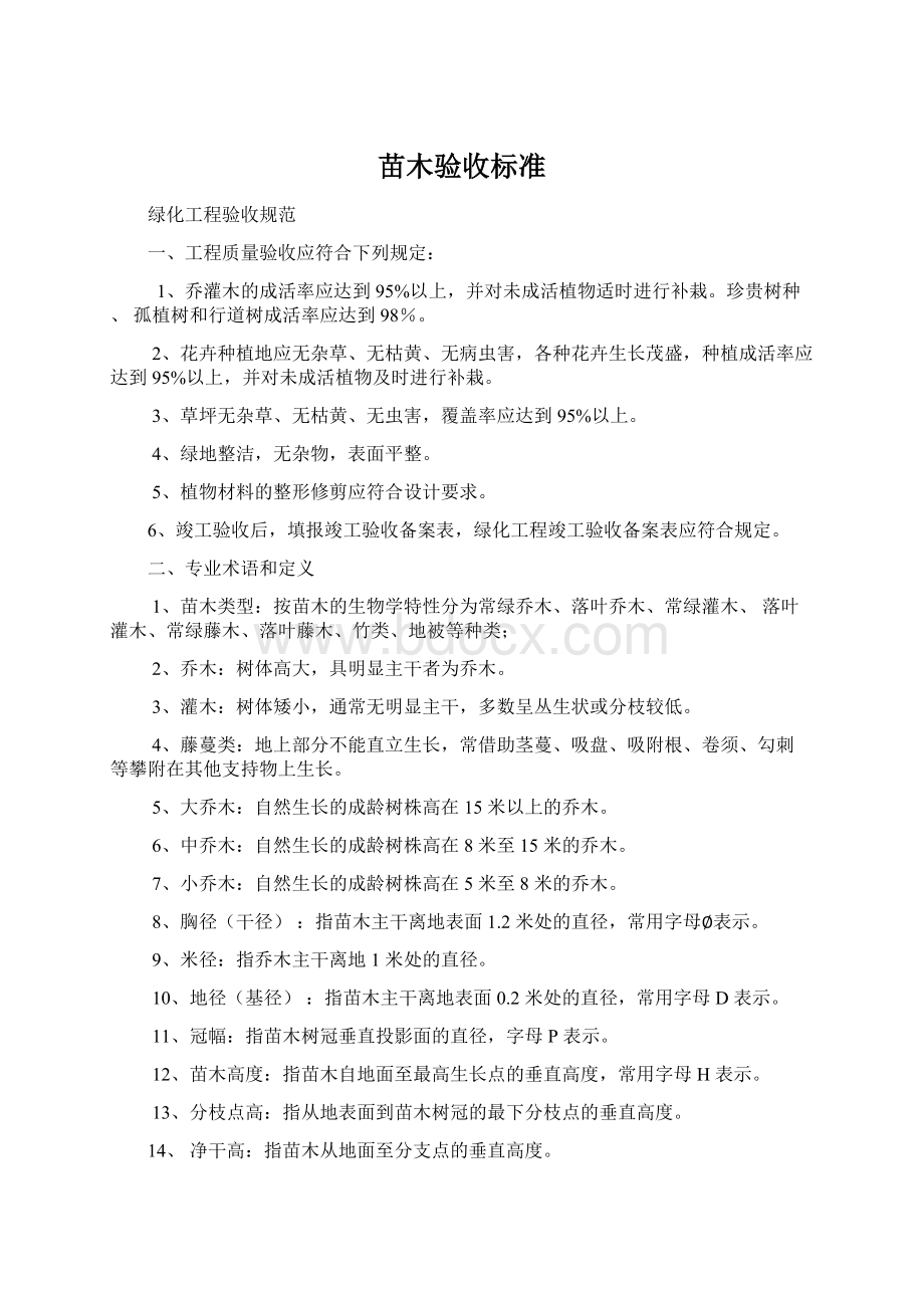 苗木验收标准.docx_第1页