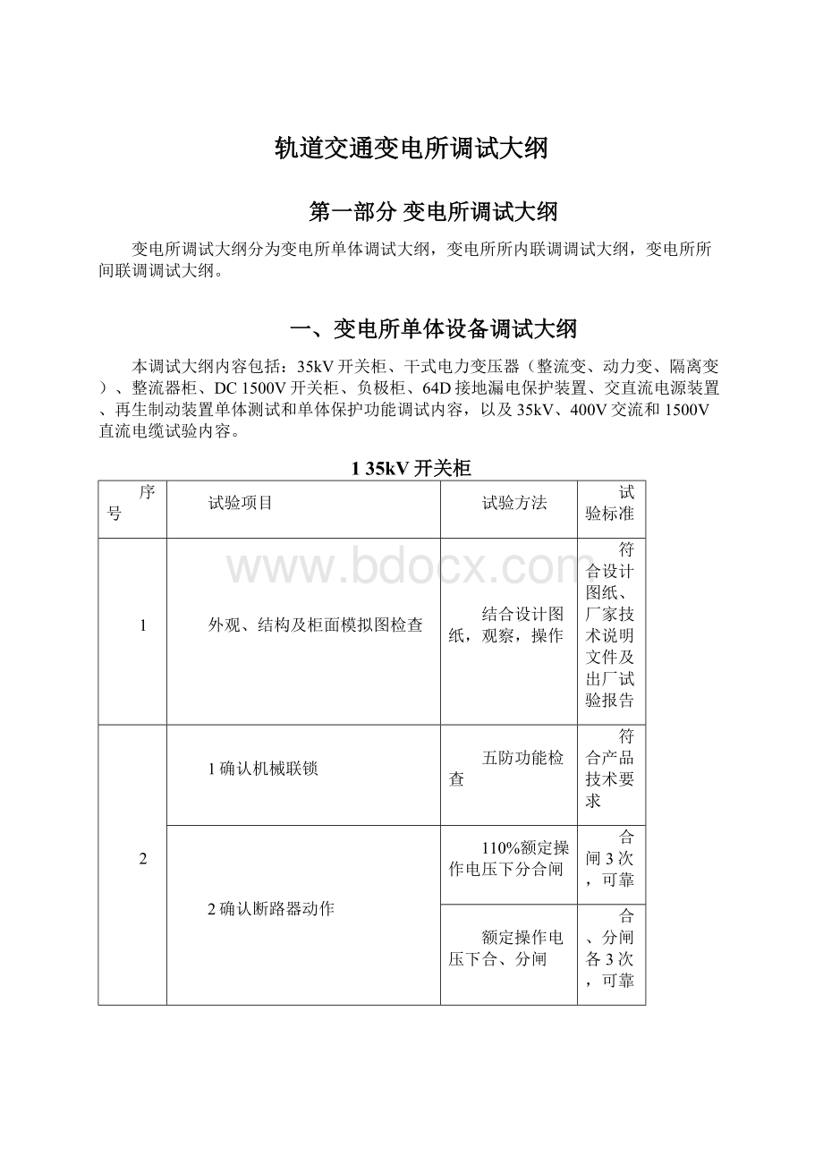 轨道交通变电所调试大纲.docx_第1页