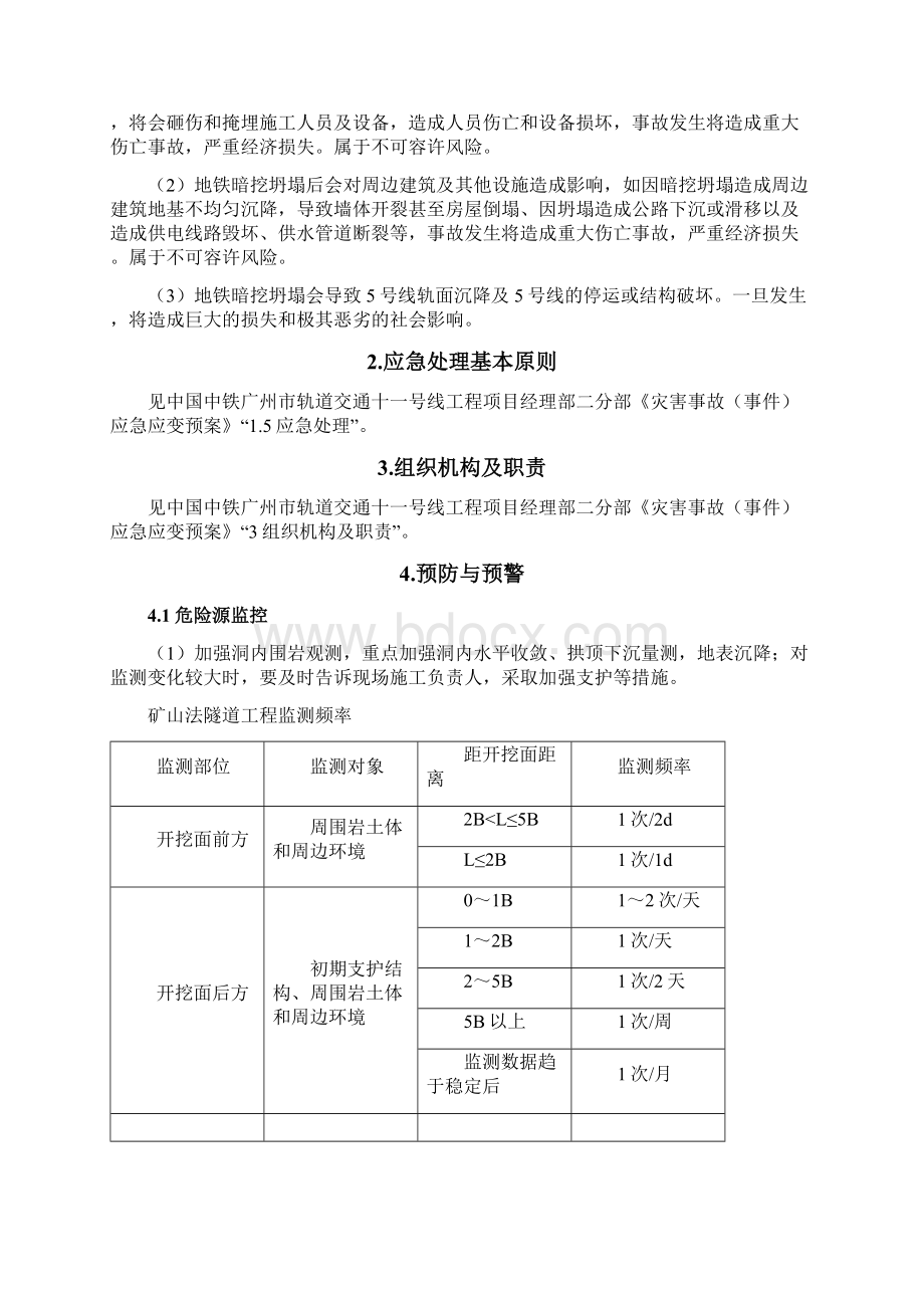 6地下暗挖坍塌事故应急预案一分部Word文件下载.docx_第2页