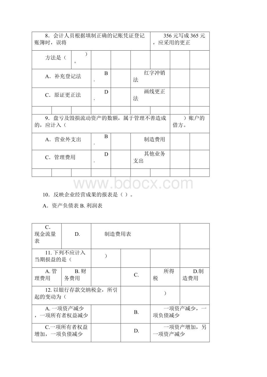 基础会计题库与答案Word文档下载推荐.docx_第3页