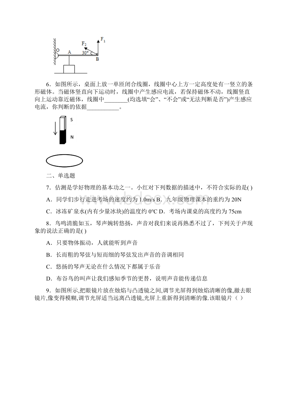 河南师大附中中考模拟物理试题.docx_第2页