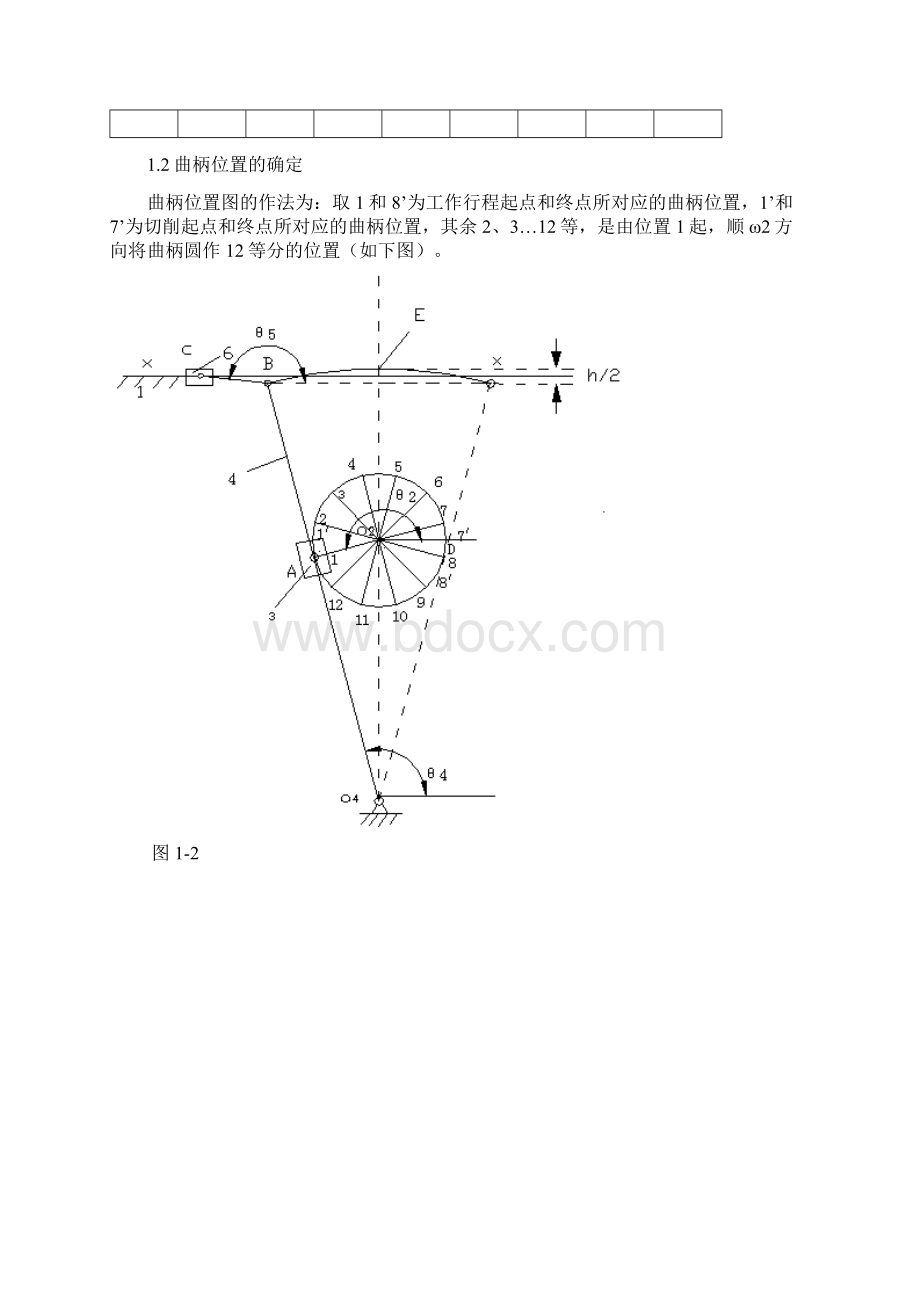 牛头刨床机械原理课程设计点和点Word格式.docx_第2页