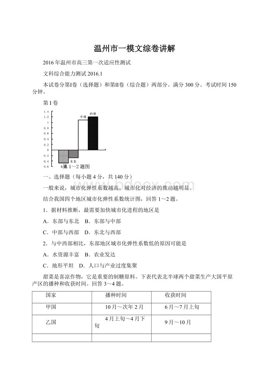 温州市一模文综卷讲解.docx_第1页