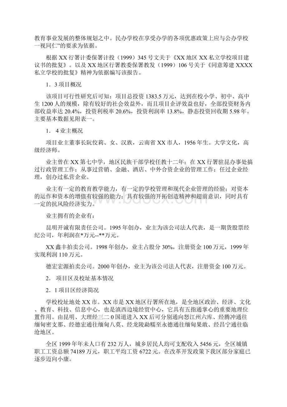 私立学校项目项目可行性研究报告Word文档格式.docx_第2页