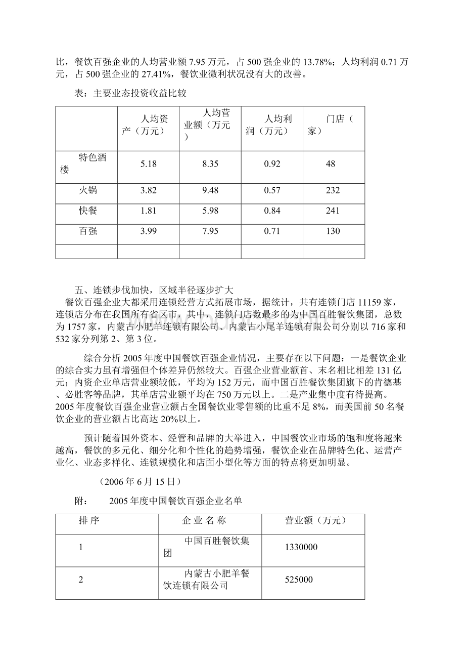 某某年度中国餐饮百强企业特点分析报Word文档下载推荐.docx_第2页