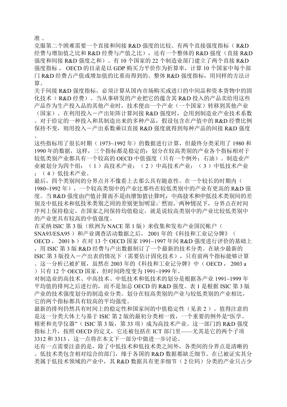 OECD划分高技术产业Word下载.docx_第2页