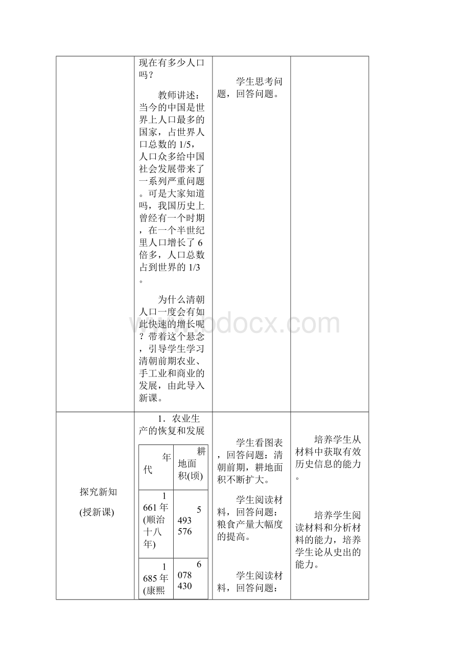 第19课 清朝前期社会经济的发展教案新部编人教版七年级下册历史文档资料.docx_第3页