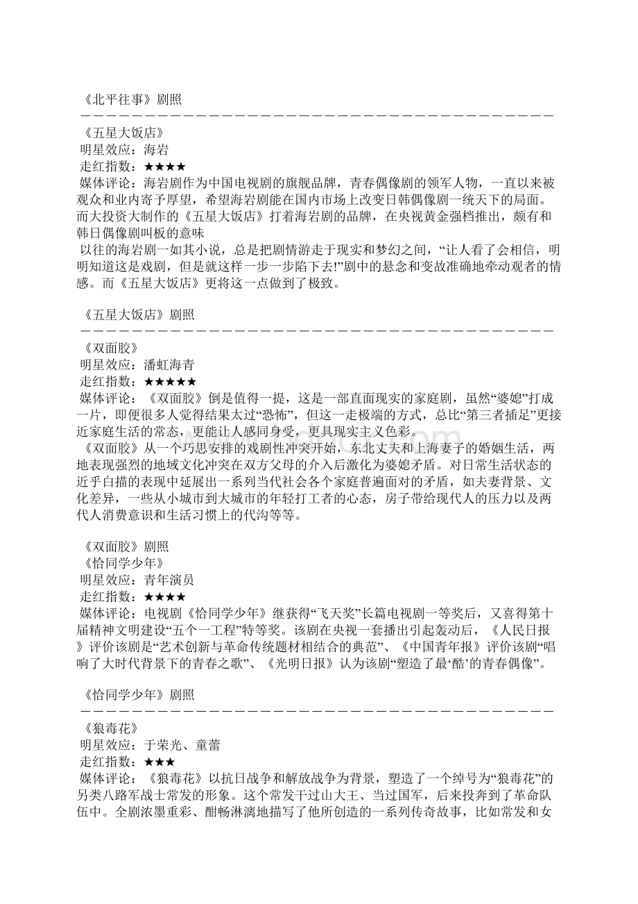 内地热播电视剧年度大盘点组图Word格式.docx_第3页