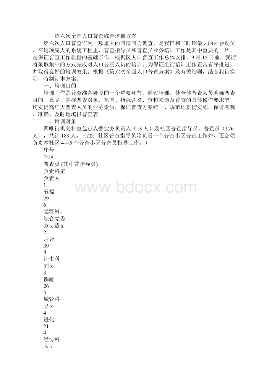 全国人口普查综合培训方案范本.docx_第2页