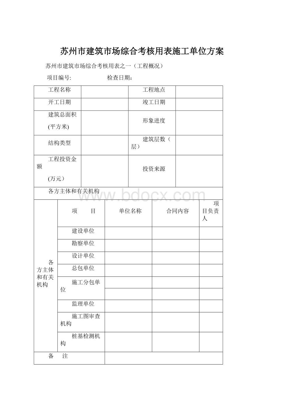 苏州市建筑市场综合考核用表施工单位方案.docx