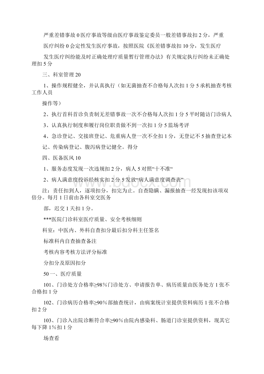 医疗质量安全考核细则Word文件下载.docx_第3页