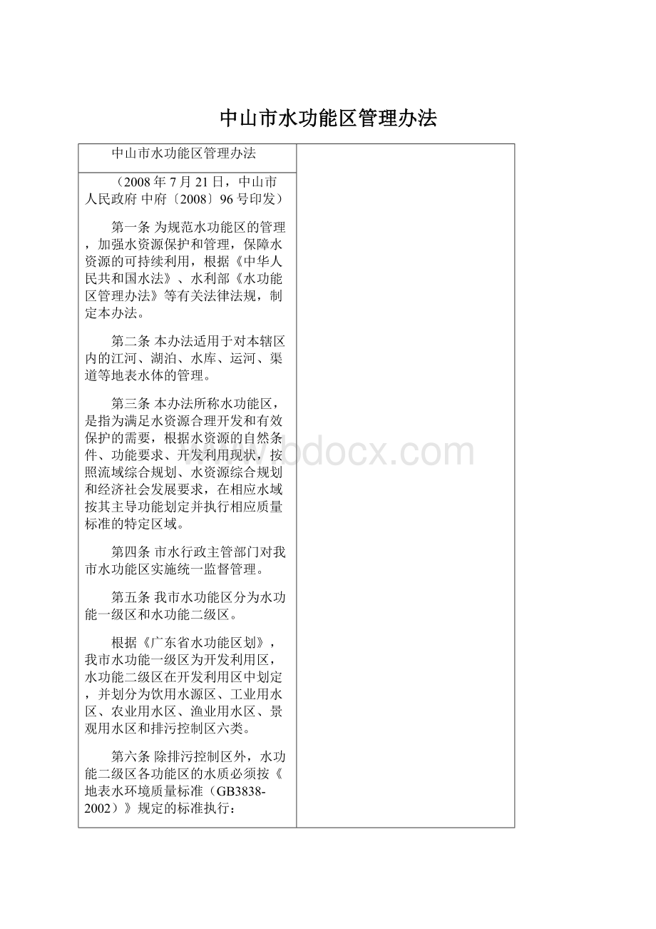 中山市水功能区管理办法Word下载.docx_第1页