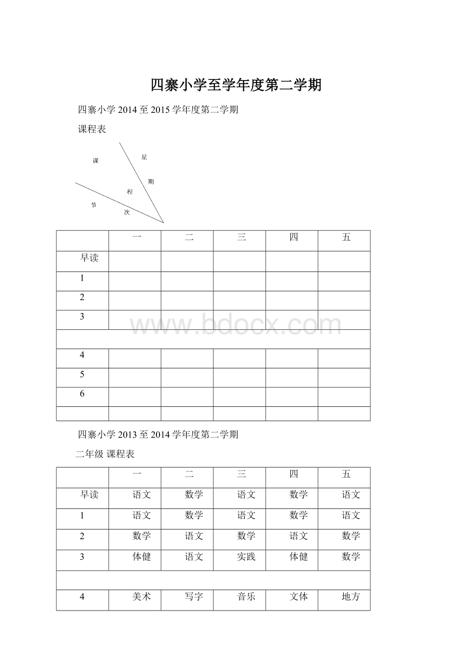 四寨小学至学年度第二学期Word文档格式.docx