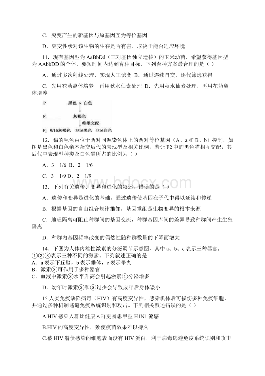 高三限时训练生物试题 含答案文档格式.docx_第3页