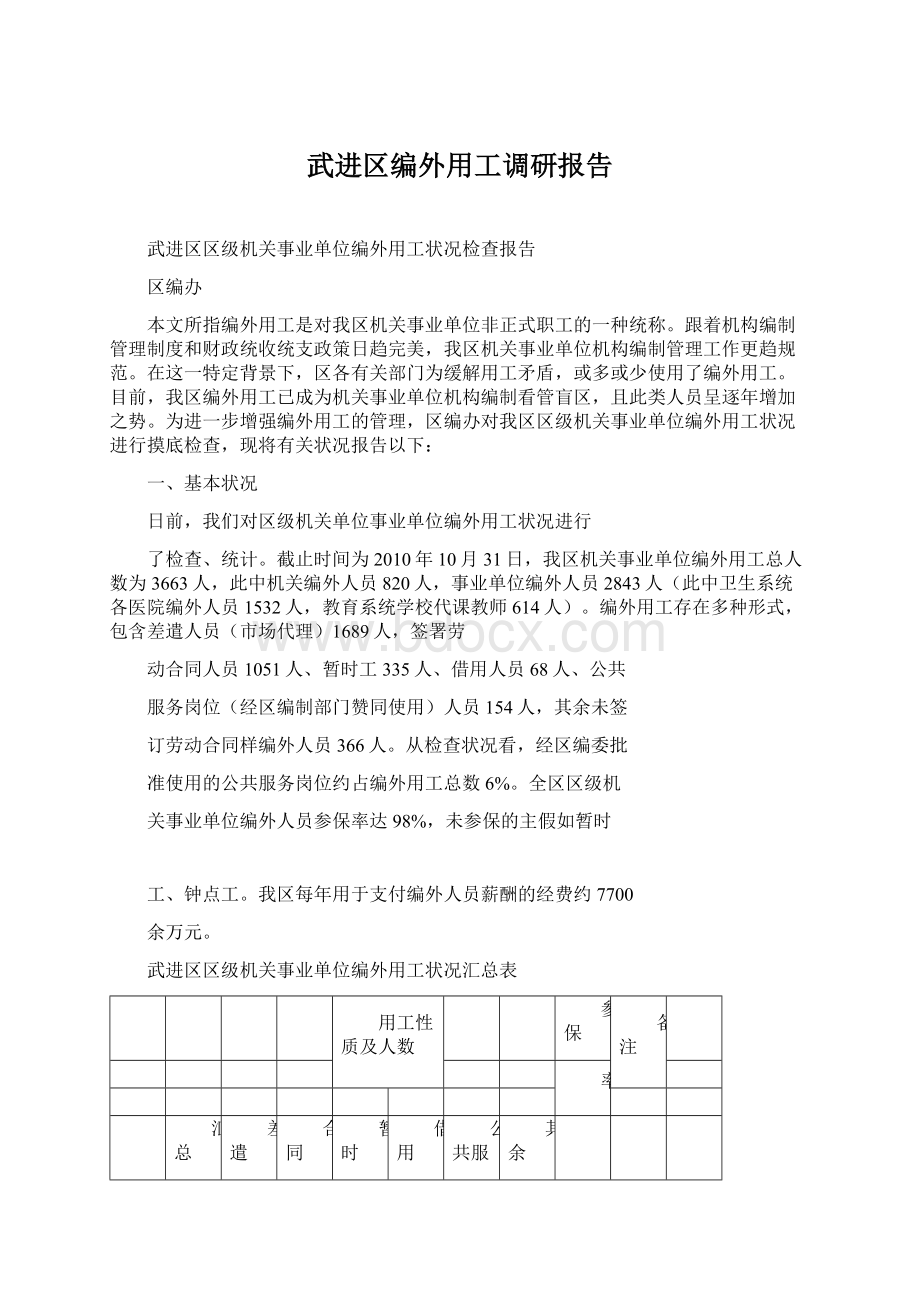 武进区编外用工调研报告.docx_第1页