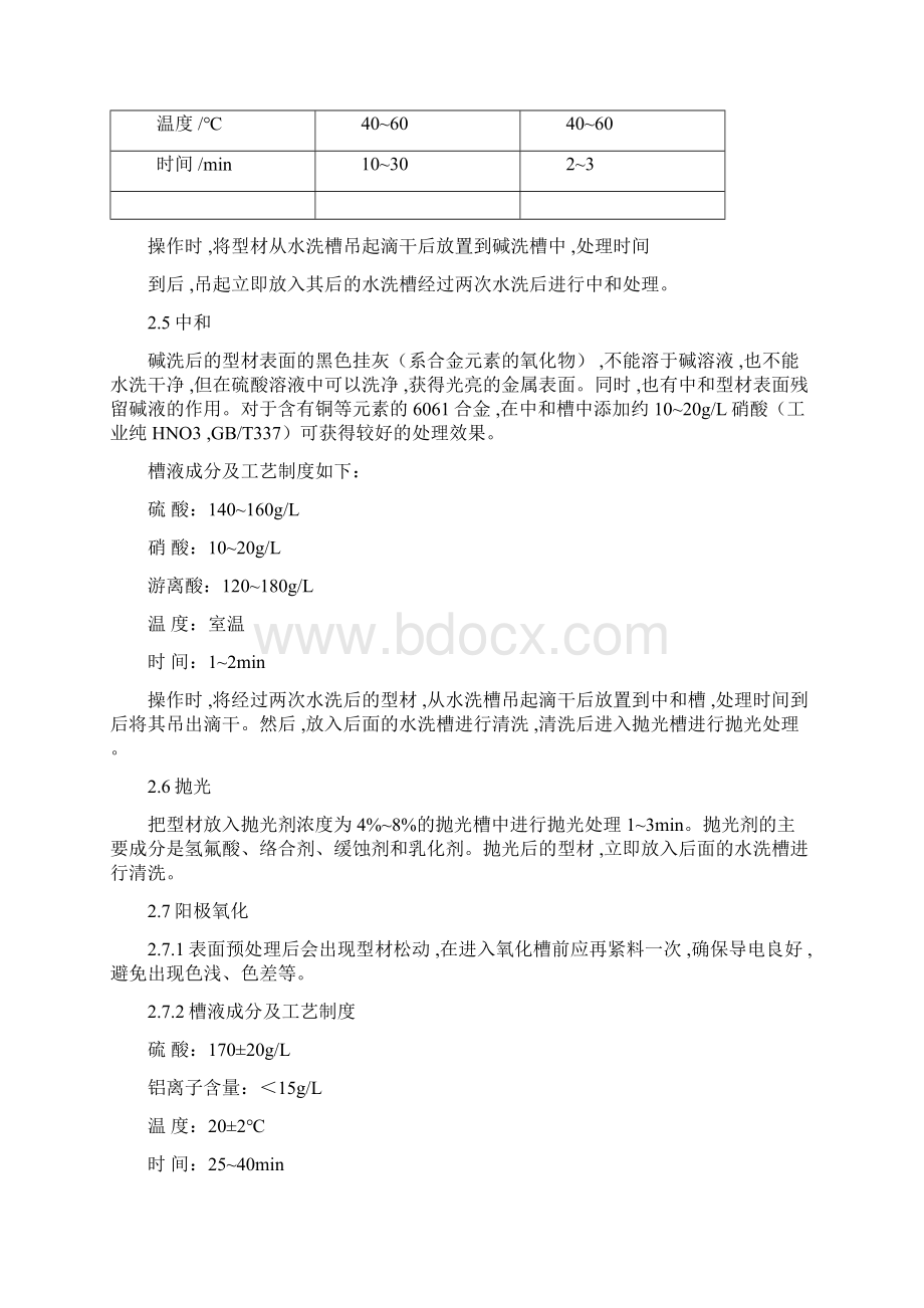 铝型材氧化电泳生产车间工艺操作规程1docWord文档格式.docx_第3页