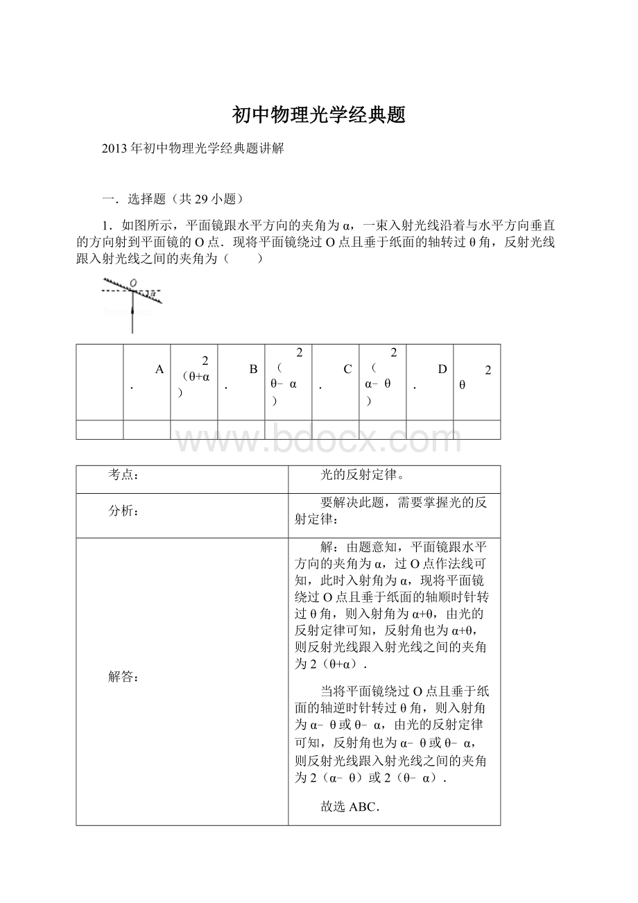 初中物理光学经典题文档格式.docx_第1页