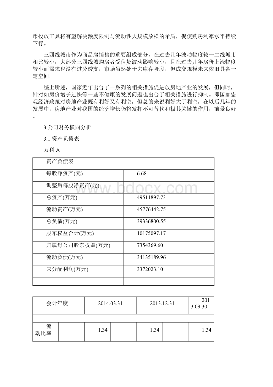 万科A股票分析报告图文分析.docx_第3页