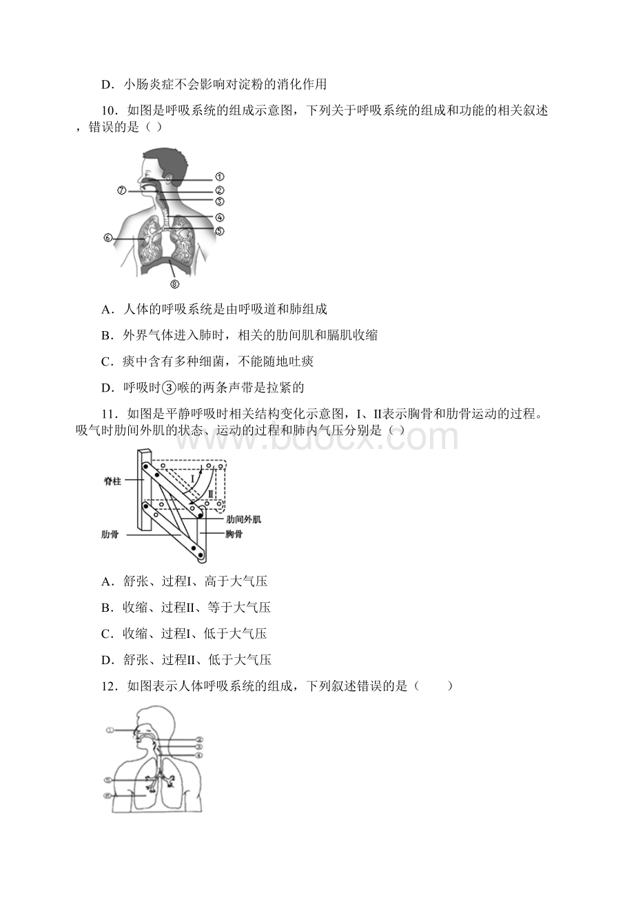 北京市七年级下册期中生物期中试题及答案解答Word文档下载推荐.docx_第3页