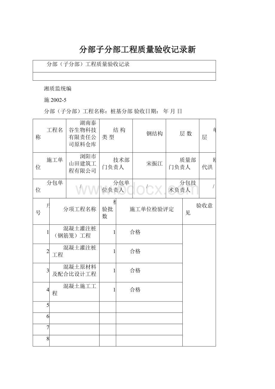 分部子分部工程质量验收记录新.docx_第1页