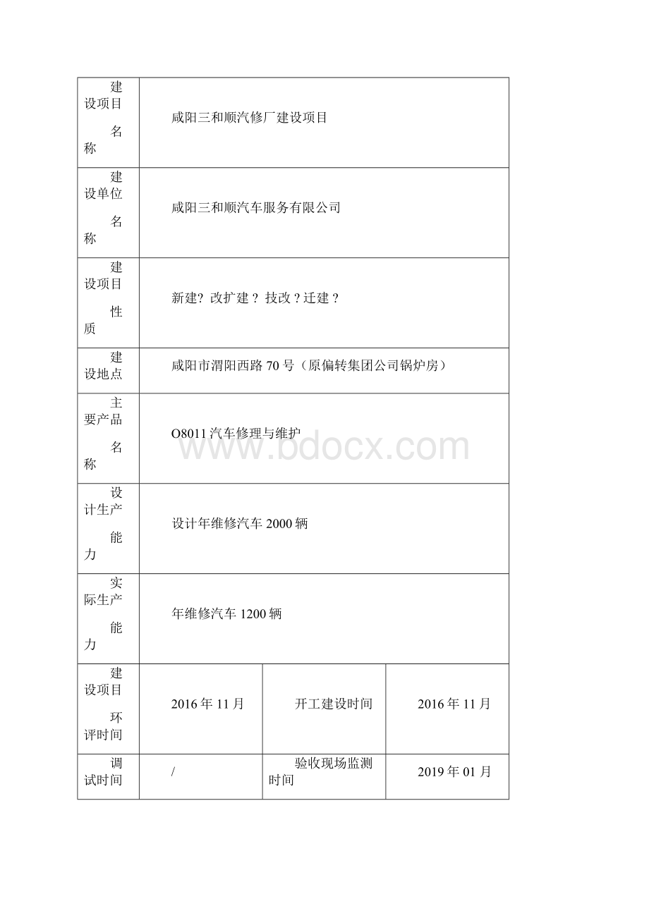 咸阳三和顺汽修厂建设项目竣工验收Word文档下载推荐.docx_第2页