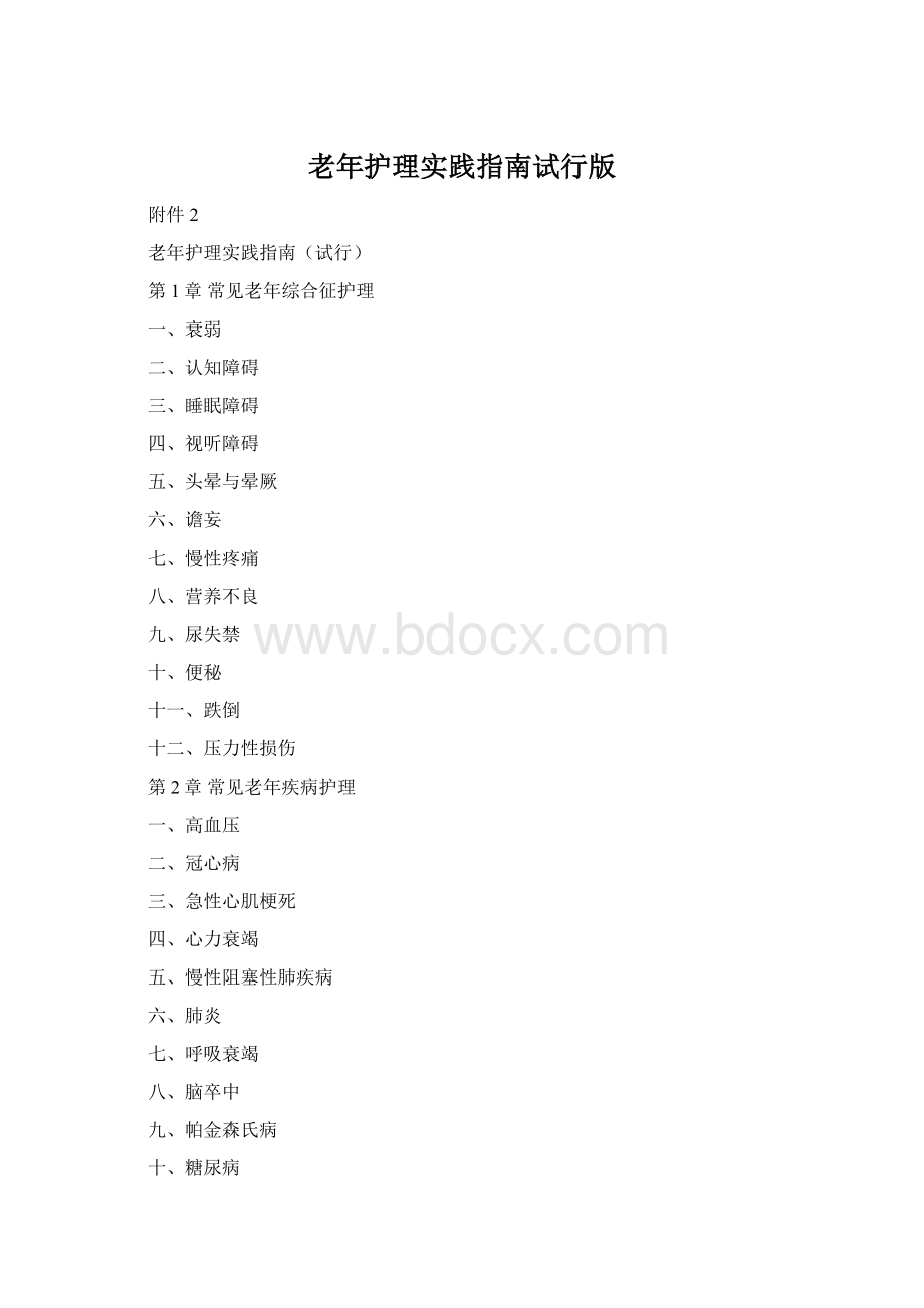 老年护理实践指南试行版Word格式文档下载.docx_第1页