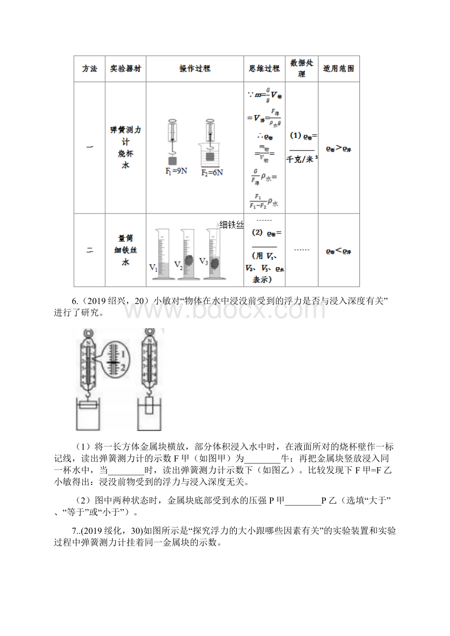 中考物理试题专题训练称重法计算浮力专题word版包含答案.docx_第3页