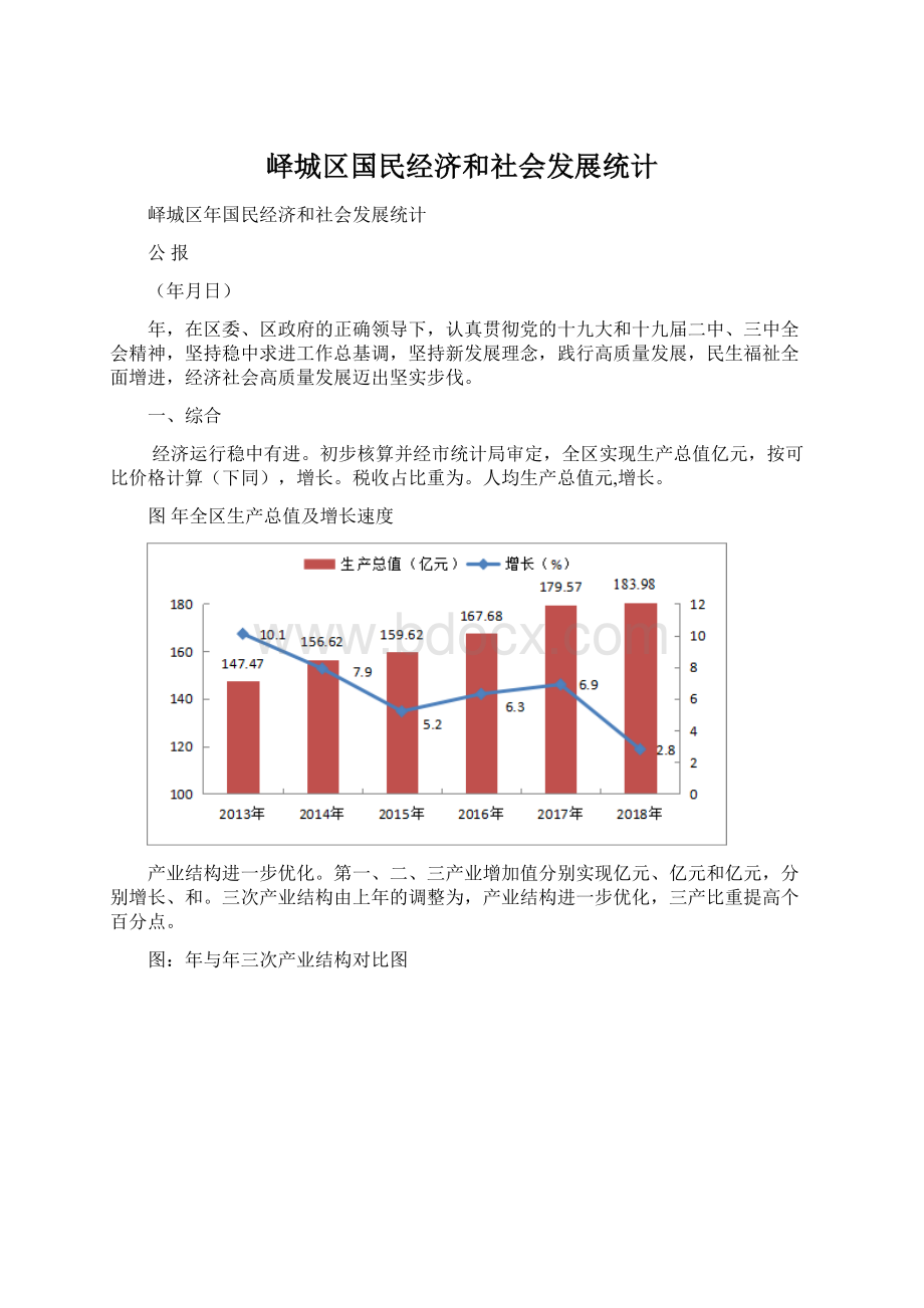 峄城区国民经济和社会发展统计Word文档下载推荐.docx