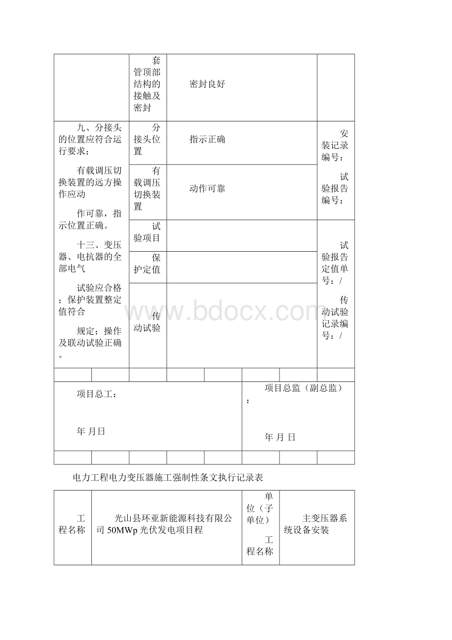 电气施工强制性条文执行记录表汇总表.docx_第3页