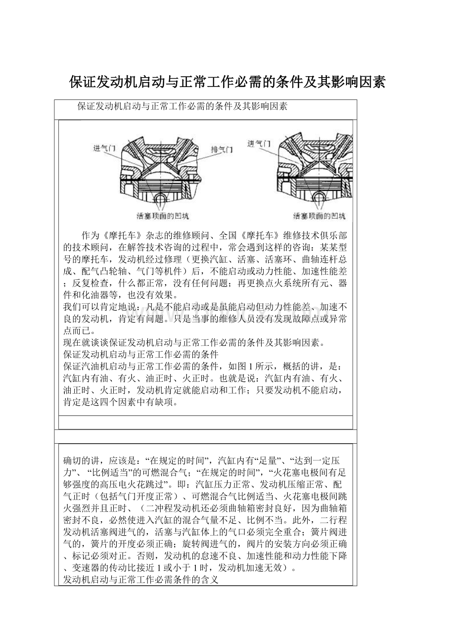 保证发动机启动与正常工作必需的条件及其影响因素.docx_第1页