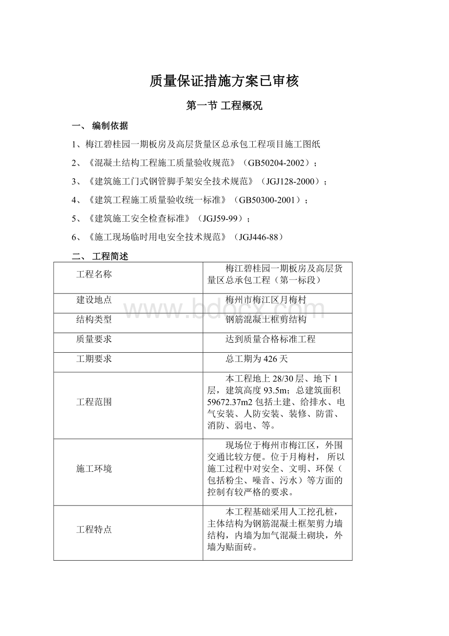 质量保证措施方案已审核Word格式.docx_第1页