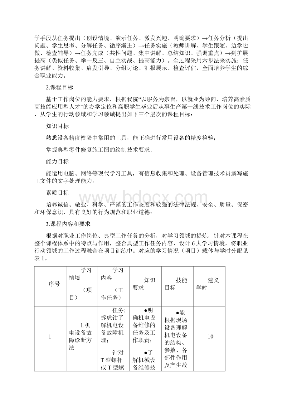 机械设备维修课程标准.docx_第3页