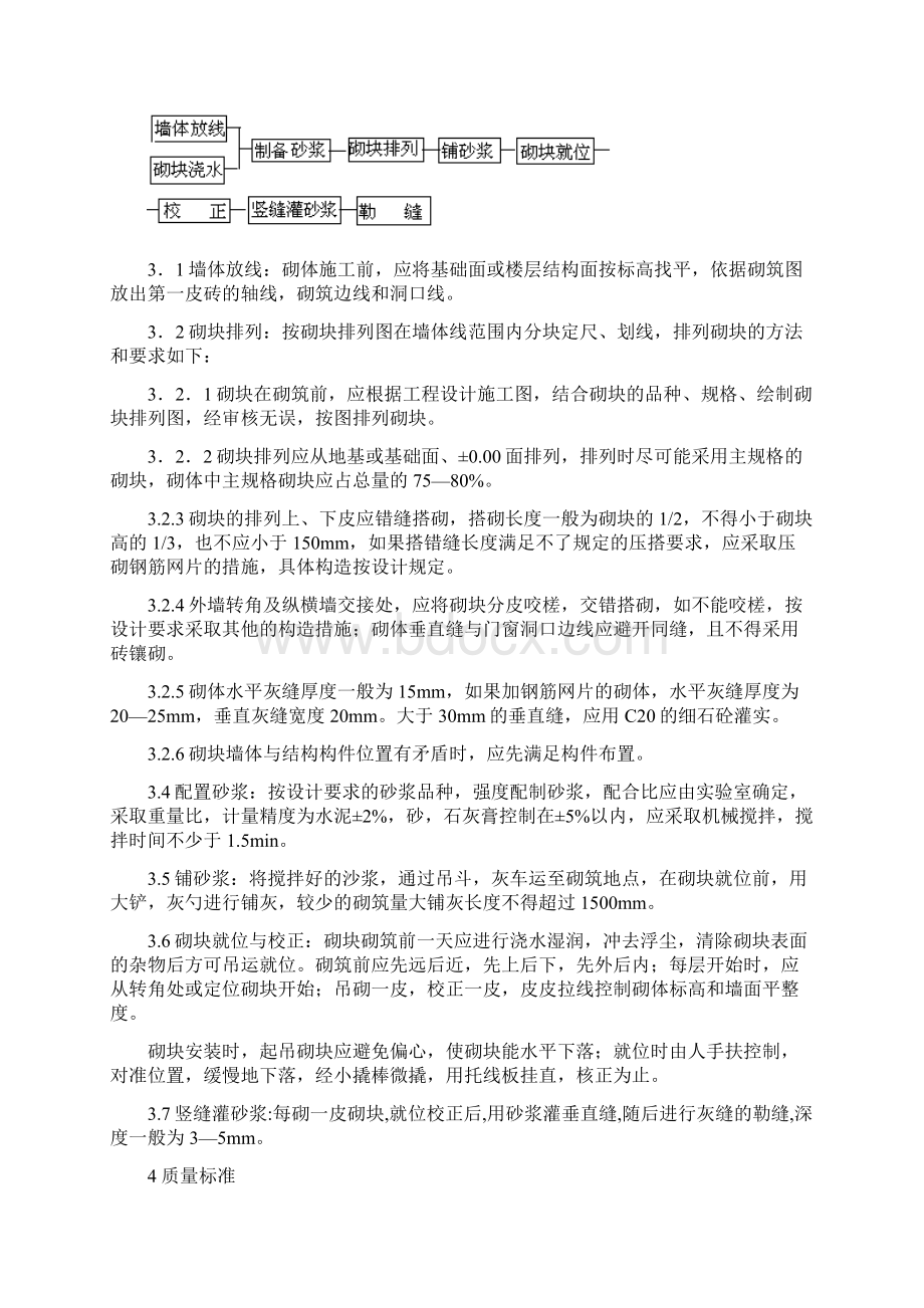 加气砼砌块砌筑工程作业指导书Word文档格式.docx_第3页