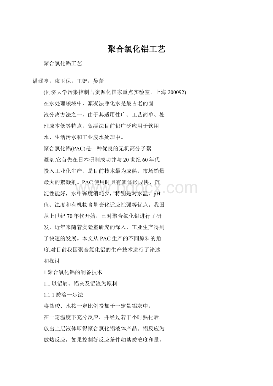 聚合氯化铝工艺Word文档格式.docx